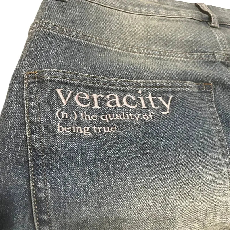 Y2K – jean délavé en détresse pour hommes et femmes, Vintage, motif de fleurs de cerisier brodé, taille haute, jambes larges, mode Streetwear  COOLANDBAG