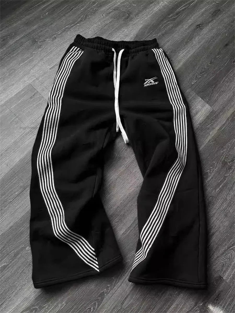 Y2k brodé noir gris pantalons décontractés camouflage fonctionnel tactique fonctionnel hommes femmes Premium Jogging cordon pantalons de survêtement  COOLANDBAG