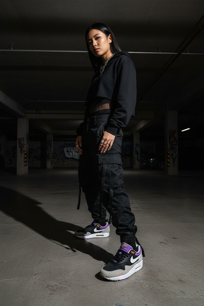 Mannequin femme Air Max 1 Noir Violet Gris - Underground