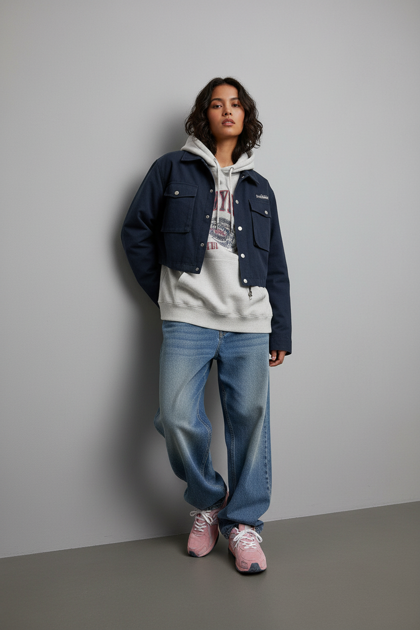 Mannequin femme debout appuyée contre mur